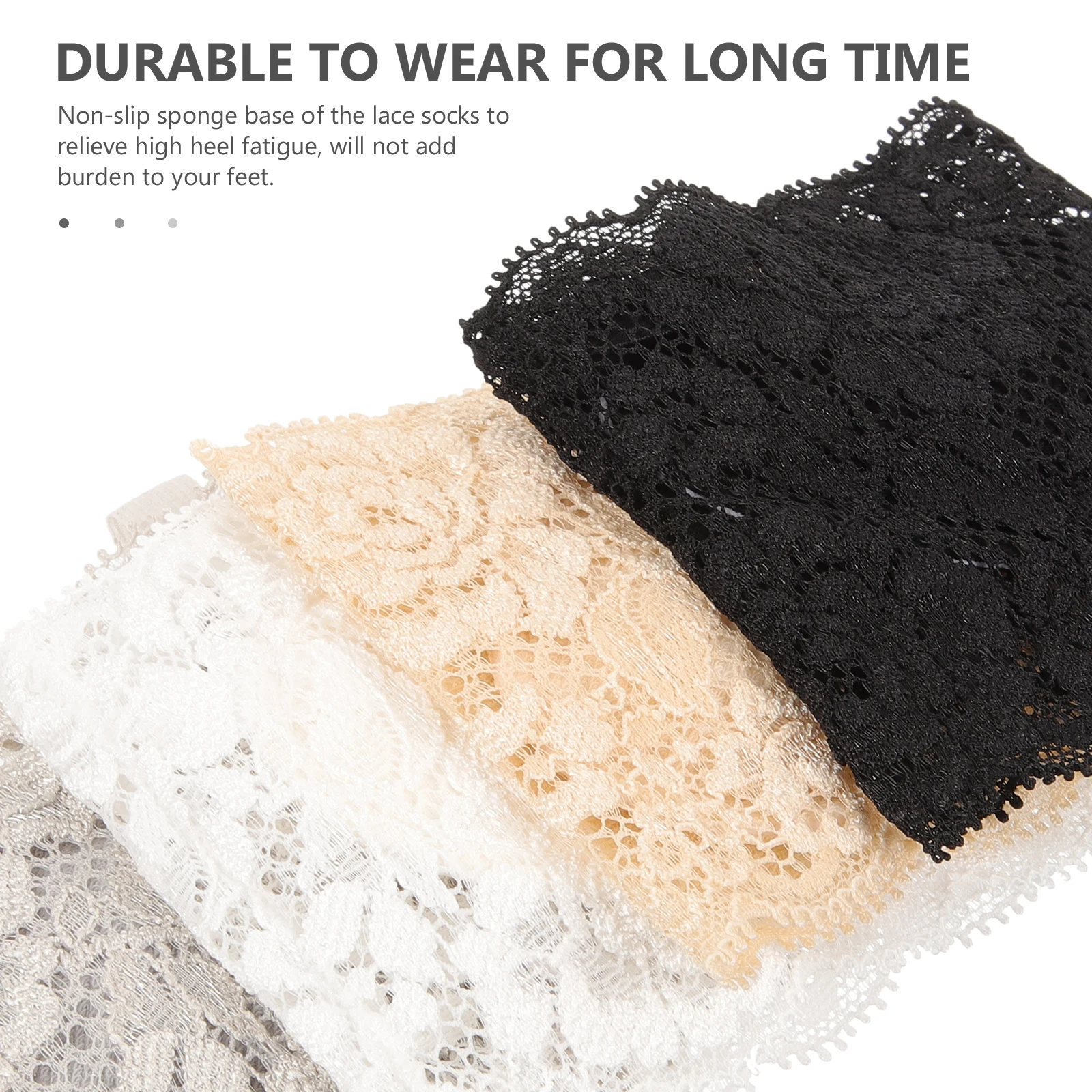 

Non-slip Forefoot Women Half Padded Comfortable Lace Sweat Absorbing Elastic Invisible Sole Girls for High Heels Breathable