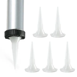 5pcs Universal Caulking Nozzle Structural Glue Nozzle Plastic Caulking Nozzle Tip Mouth Home Improvement Construction Tools