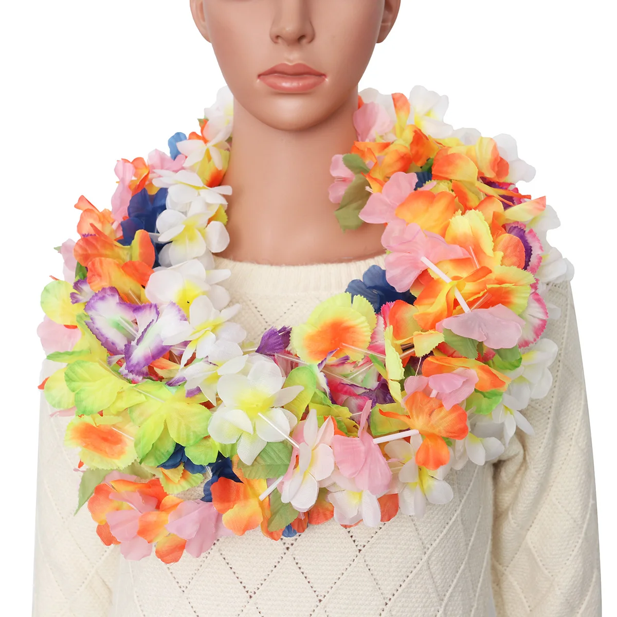 

24 Pcs Garland Hairpin Set Hawaiian Flower Leis Themed Accessories Wreaths Luau Decorations Party