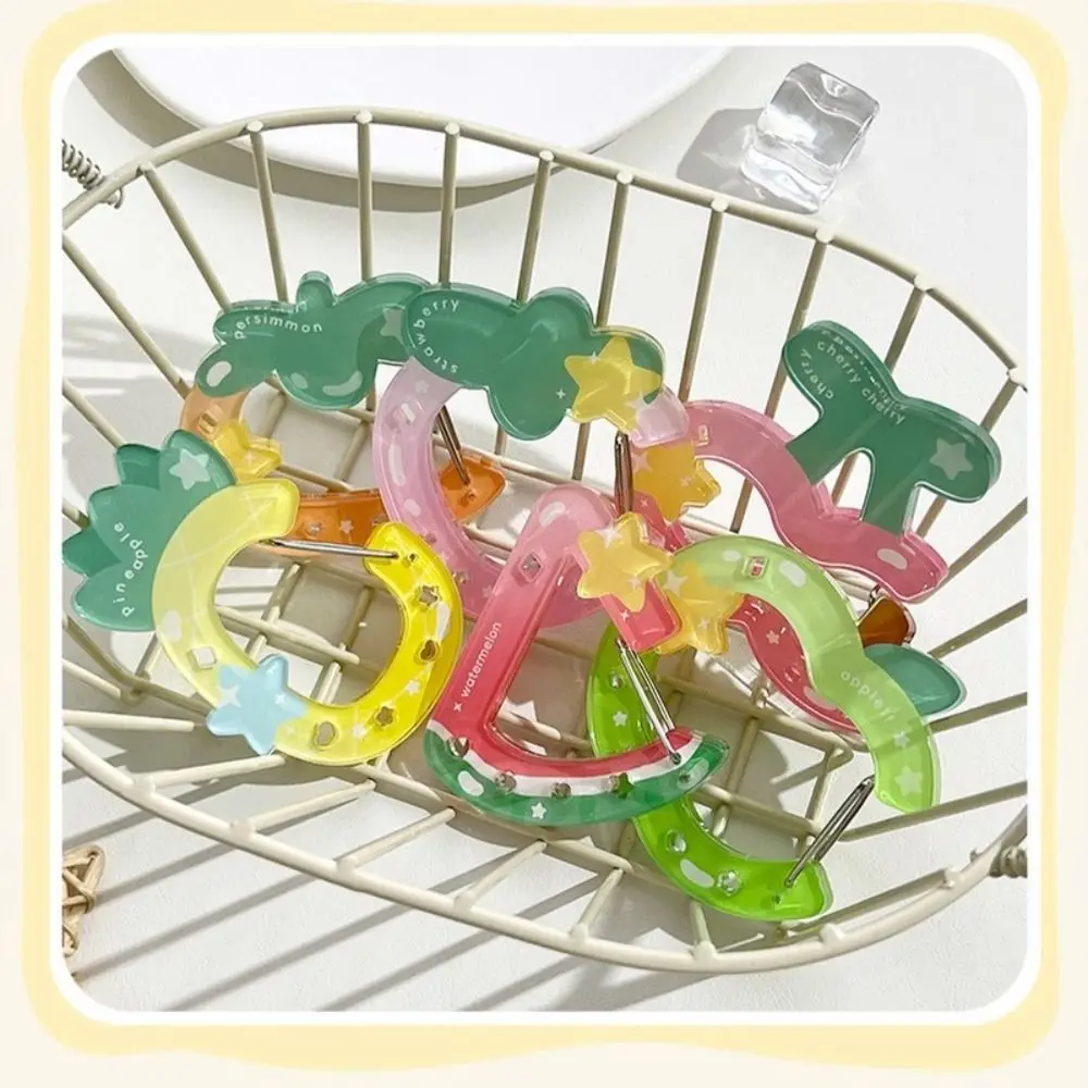 Trendy INS Style Fruit Carabiner Summer Style Strawberry Backpack Hanging Buckle Pineapple Apple Keychain Decorative Accessories