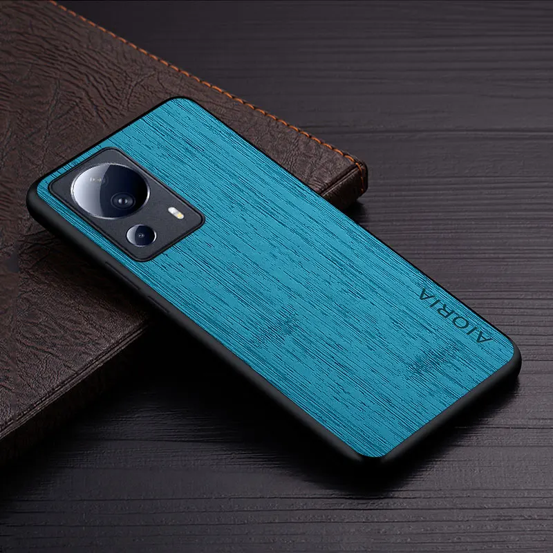 Custodia per Xiaomi 13 Lite 5G funda bamboo wood pattern Leather Luxury coque per xiaomi 13 lite Case Cover