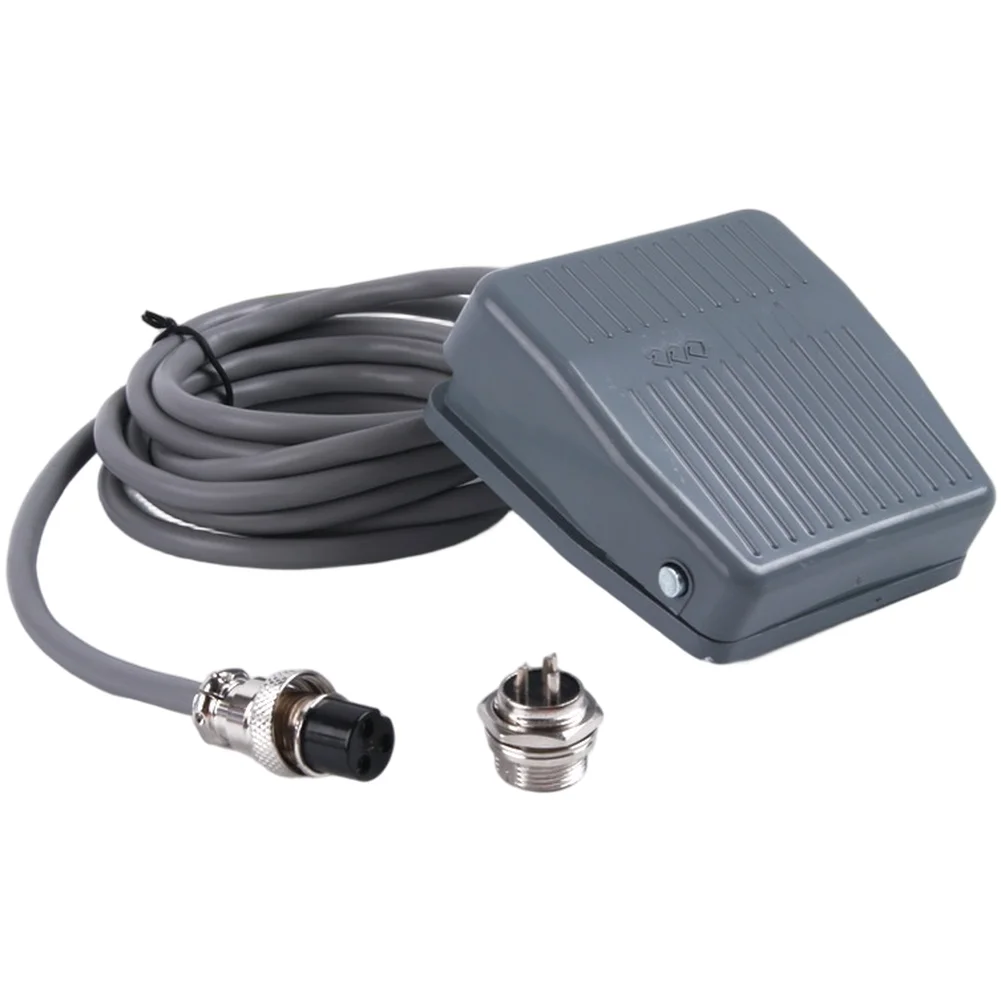 Gray TFS-201 Foot Pedal Switch With 2 Meter Cable And Silver Alloy Contacts For Machine Control Self IP62 Protection