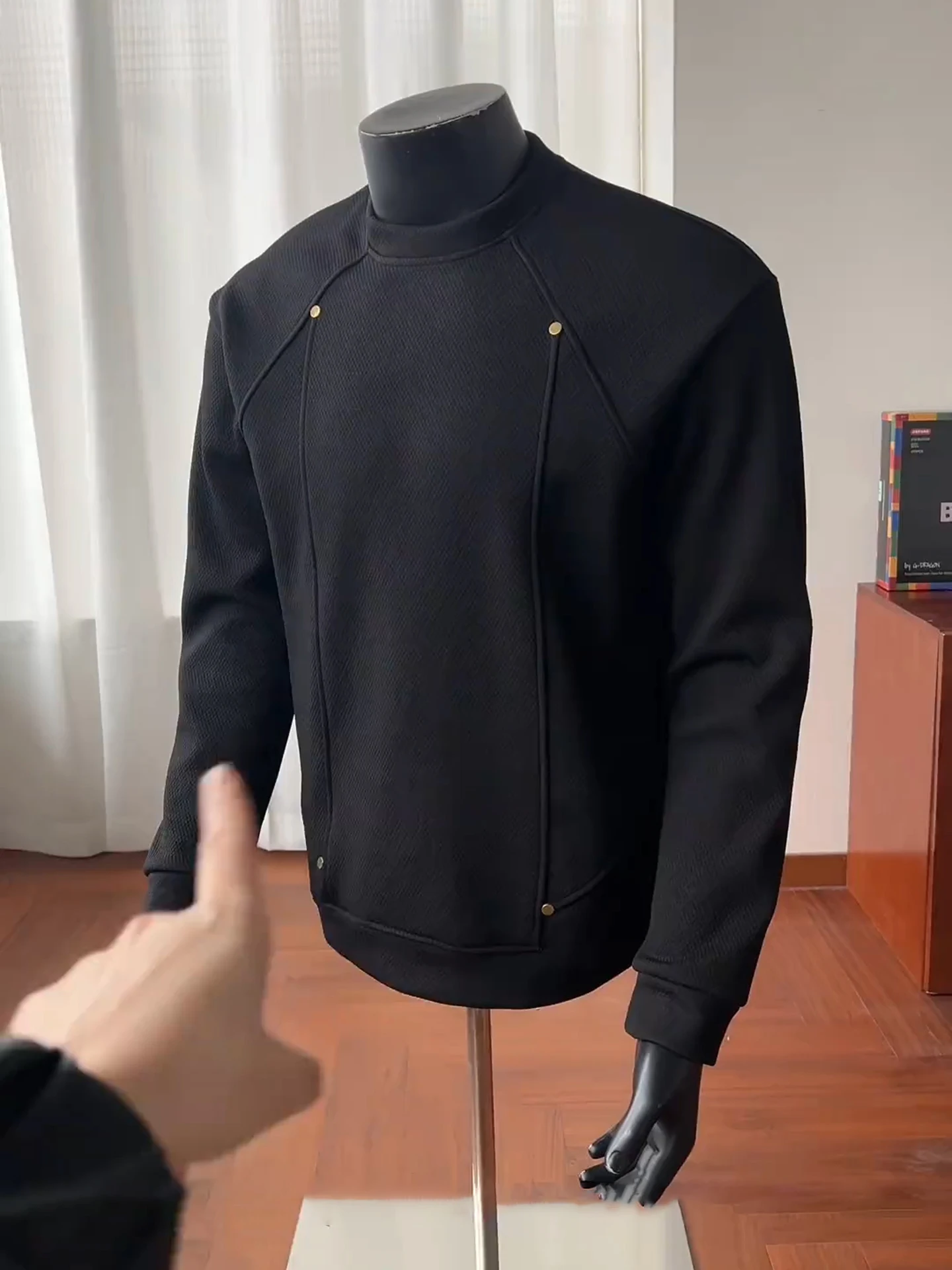 

Bla American Heavyweight Fce Lined Men's Sweatirt Long Sve T-irt Warm Inner Wear Base irt for Autumn Winter