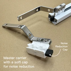 2 PCS Master Carrier with Soft Cap for Noise Reduction Appplicable to Motorized Somfy Curtain Track Matched with 10.5mm Belt