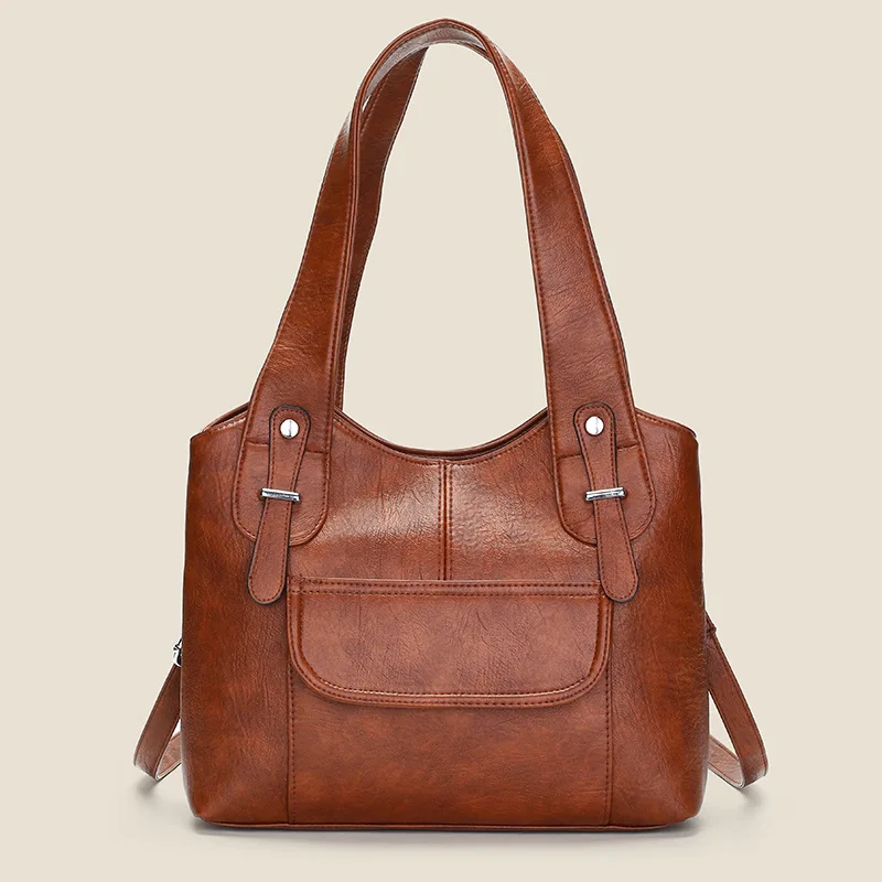 

2025 Luxe Shoulder Bag, Soft Leather Tote for Women, Spacious Commuter Crossbody, Chic Day to Night Purse, Textured Sling Bag