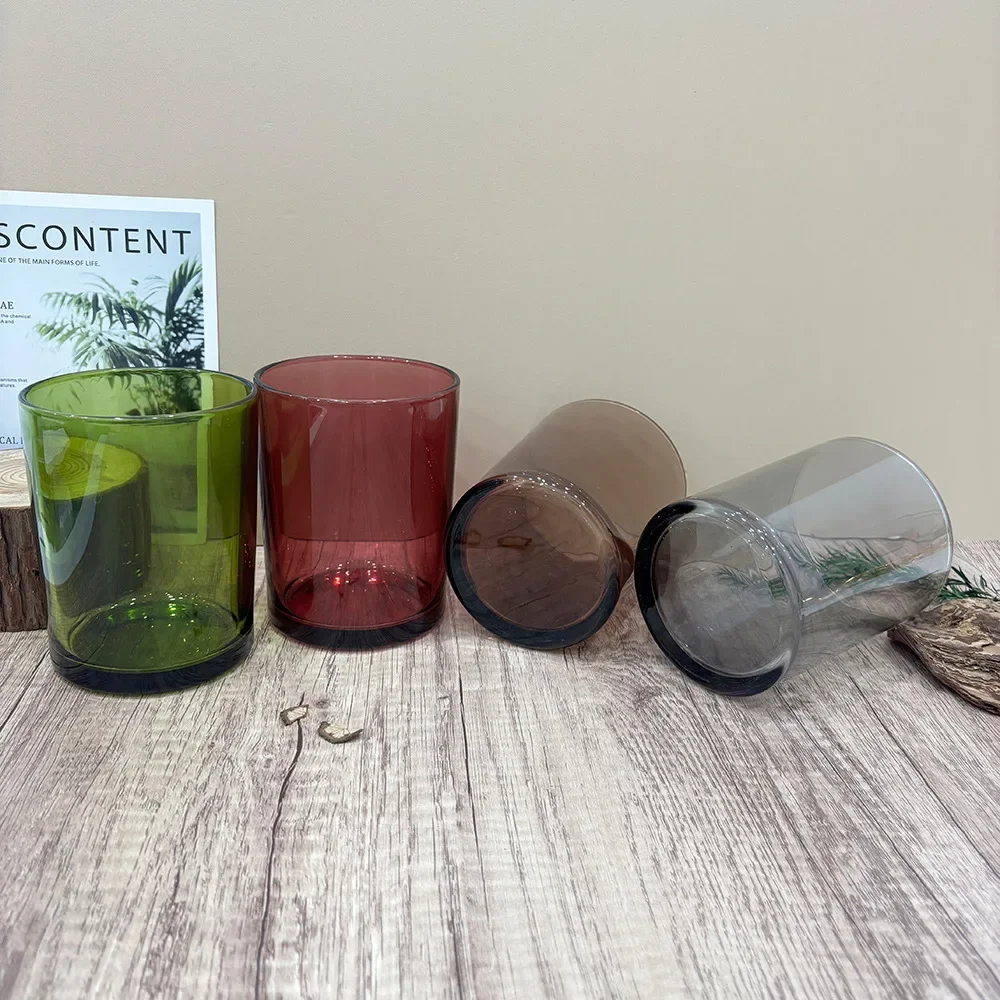 16.9oz Colored Candle Jars, Candle Container Tumbler Jar for Candle Making Supplies - Dishwasher Safe, Brown, Grey,Red, Green