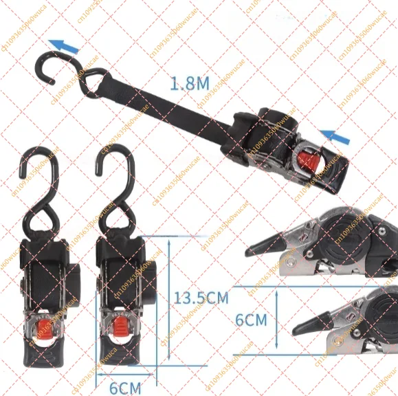 Motorcycle Tie Down Strap with Auto-Retracting Ratchet, Retractable Cargo Fastening Belt for Motorbike