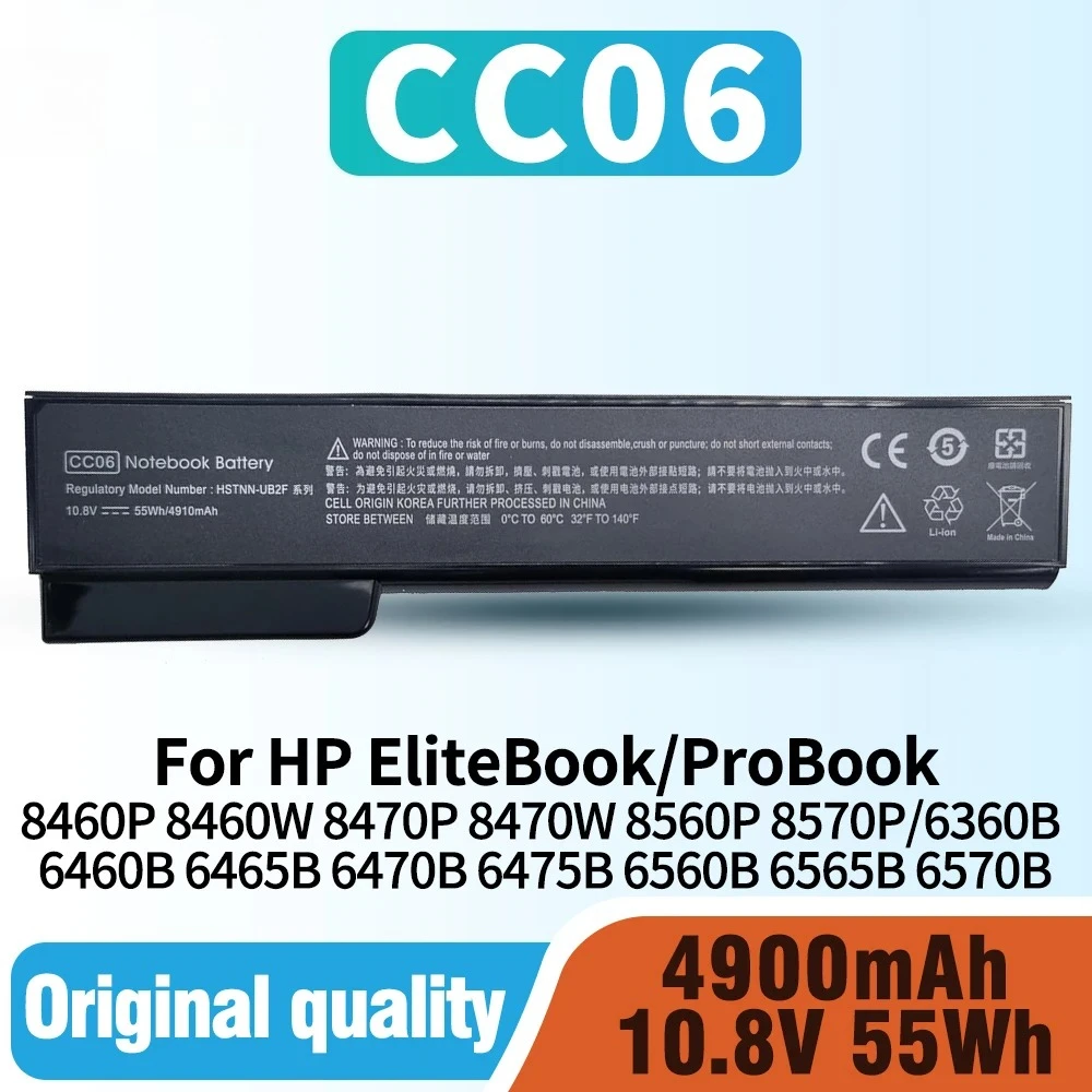 CC06 Laptop Battery for HP EliteBook 8460P 8460W 8470P 8470W 8560P 8570P ProBook 6360B 6460B 6465B 6470B 6475B 6560B 6565B 6570B