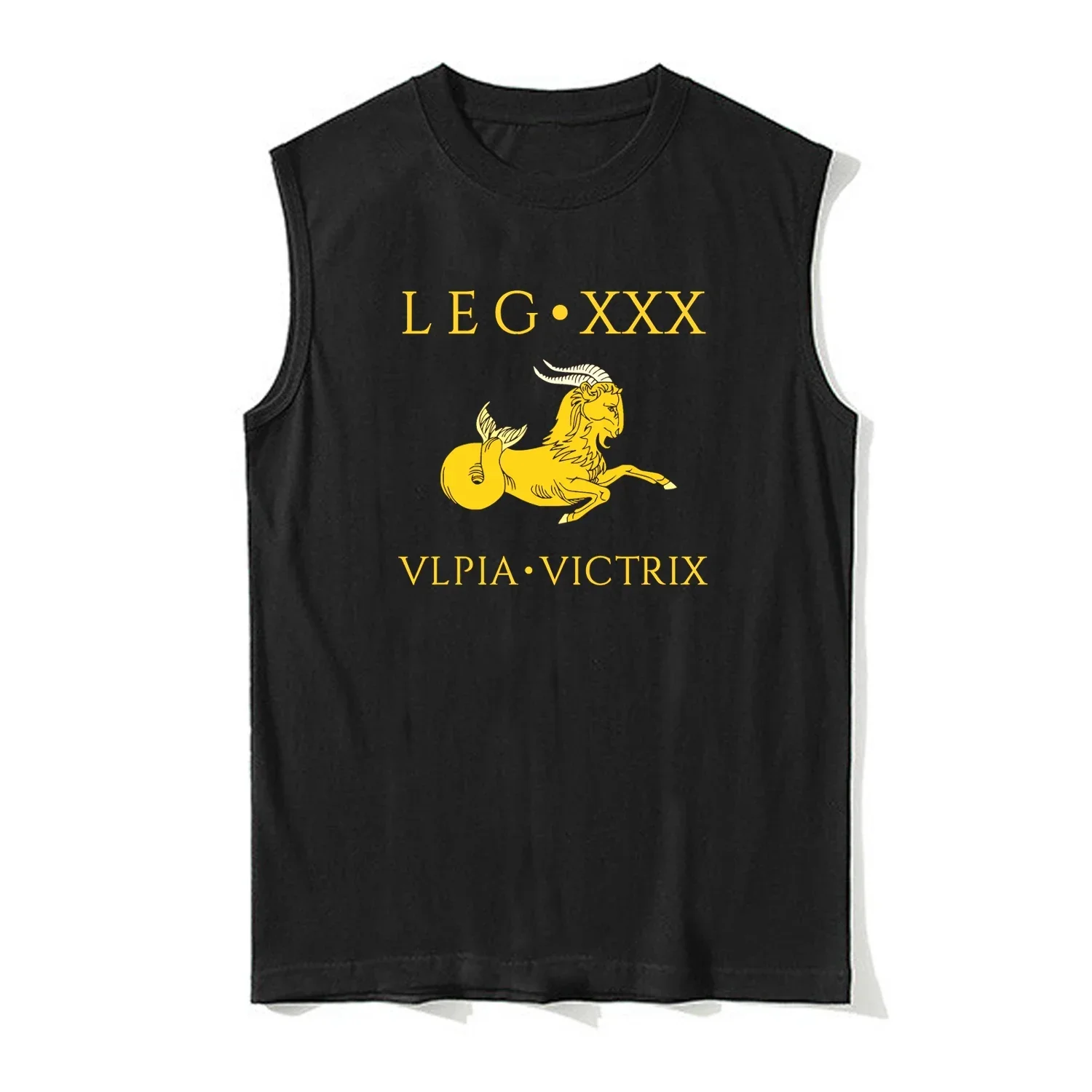Legio XXX Ulpia Victrix Vexillum Capricornus Emblem Roman Legion Tank Top 100% Cotton O-Neck Casual Mens Vest Sleeveless T-shirt