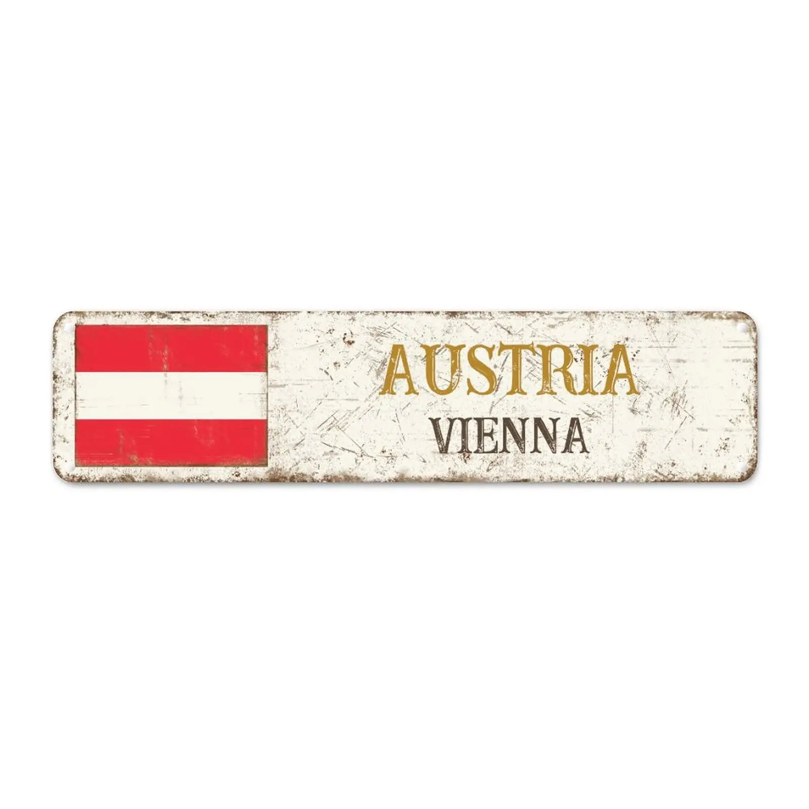 Guangpat Austria Flag Custom Street Signs Metal Austria Vienna Metal Sign Capital City Souvenir Metal Tin Sign Country Souvenir 