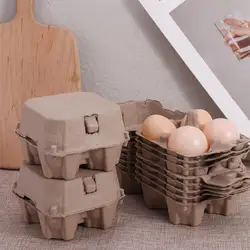 Grids Kraft Pulp Egg Cartons Chicken Eggs Tray Egg Containers Refrigerator Empty Egg Storage Box