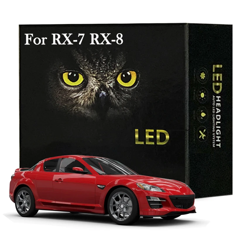 

14Pcs Car Led Interior Light Kit For Mazda RX-8 RX8 RX-7 RX7 Dome Map Light Canbus No Error Car Accessories