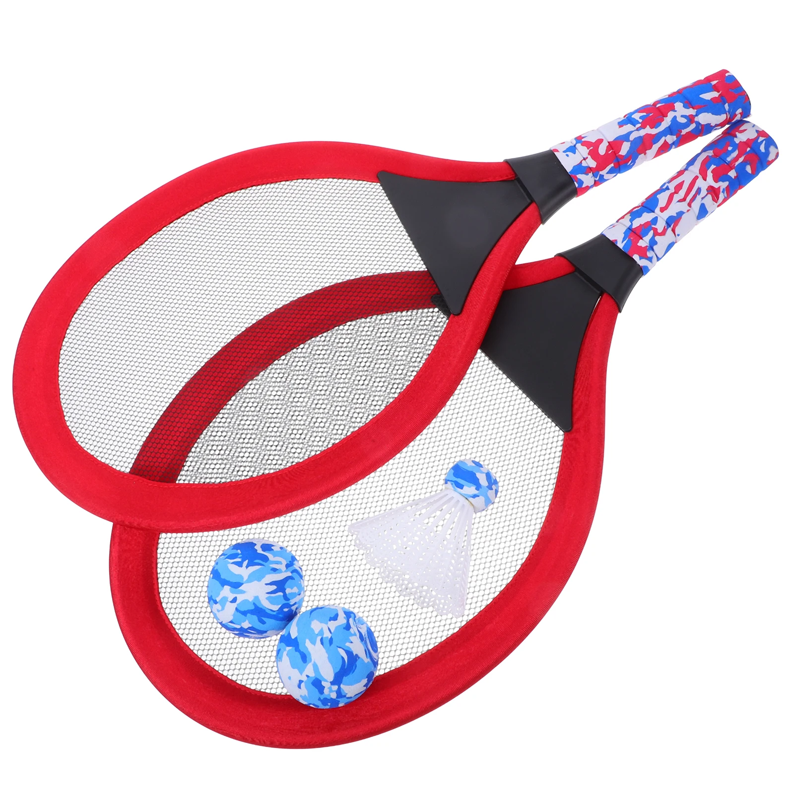 

1Pair Children's Tennis Racket Multiuse Badminton Oval Rackets Red Kindergarten Outdoor Sports Primary School Kids Tennis Racket