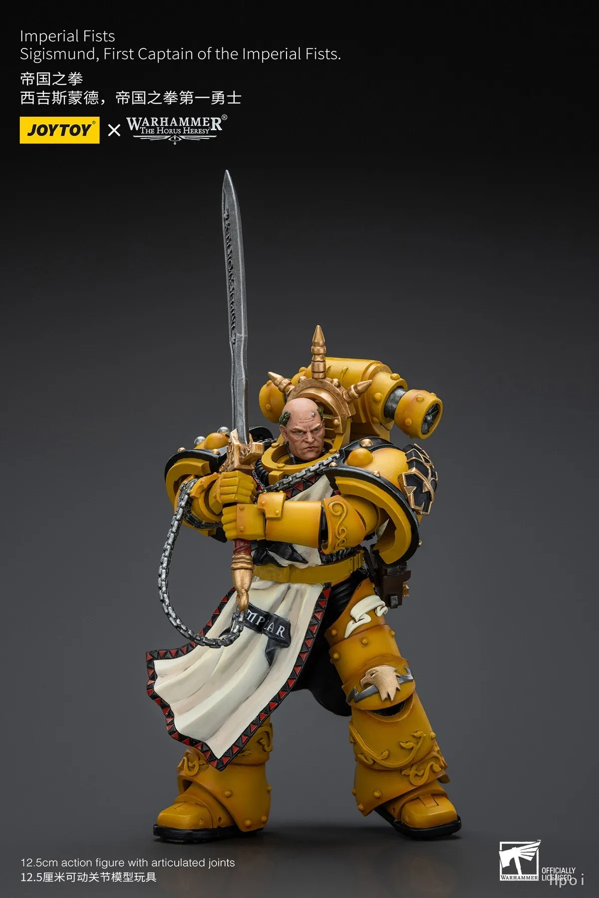 Original JOYTOY Warhammer 40K Imperial FistsSigismund, First Captain of The Imperial Fists  Scale1/18 Animation Figures Model