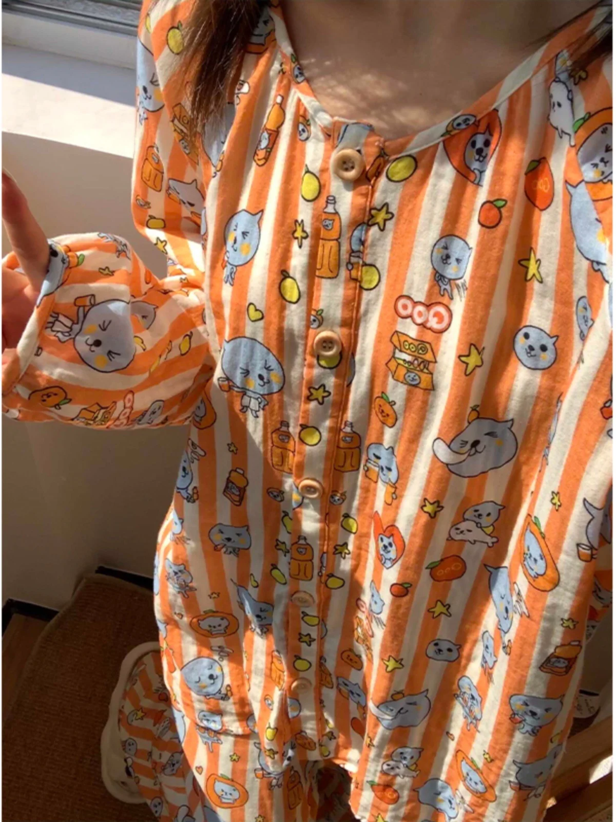 

Cute Cartoon Print Spwear Set for Women Casual Home Clothes Spring Autumn Large Size Outfit Possible Youth Long Sve rou...