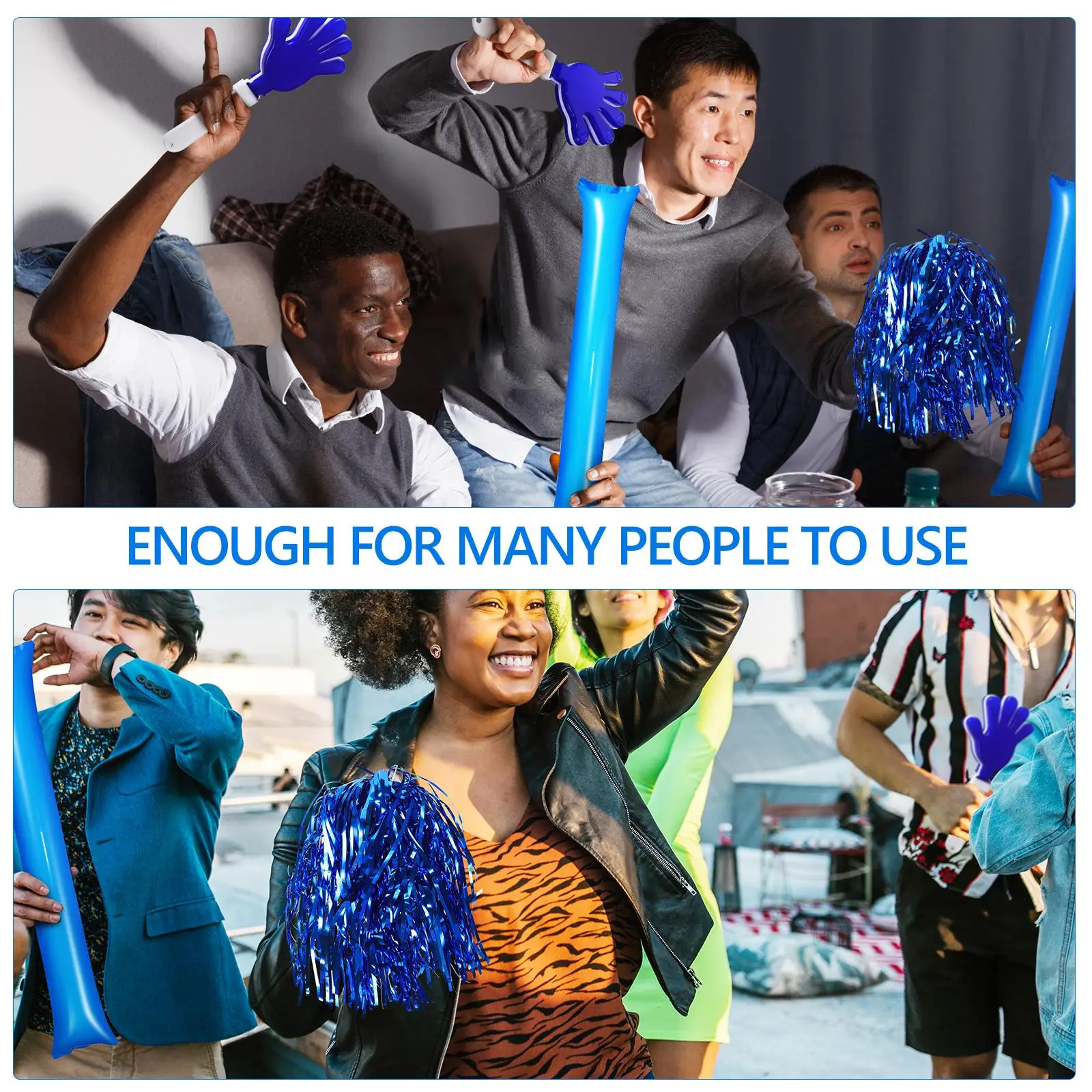 1 conjunto de vara inflável pom poms clappers noisemakers acessórios de torcida espírito torcendo varas suprimentos esportes