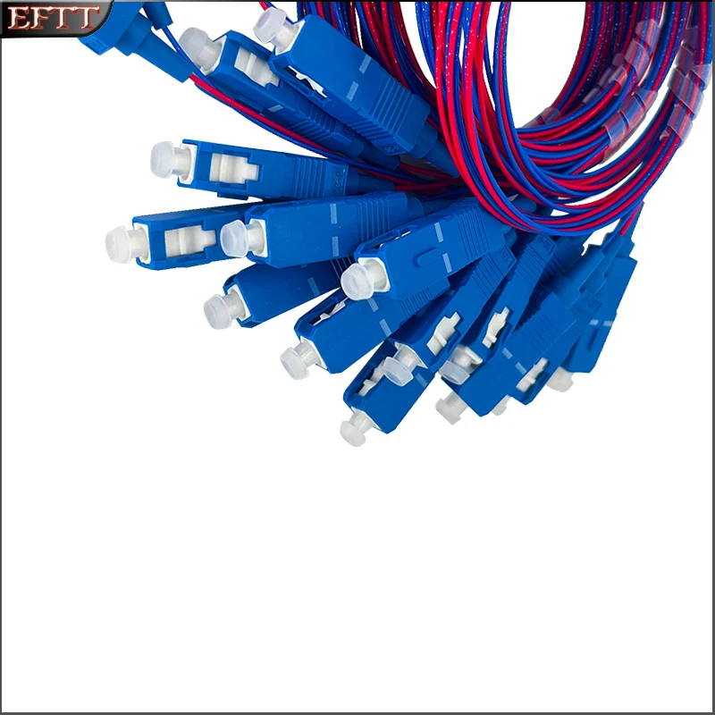 Divisor de fibra óptica PLC 1X2 SC/UPC de alta calidad, divisor G657A1 de modo único de 0,9mm, herramienta de conector de PVC FTTH SM 1m