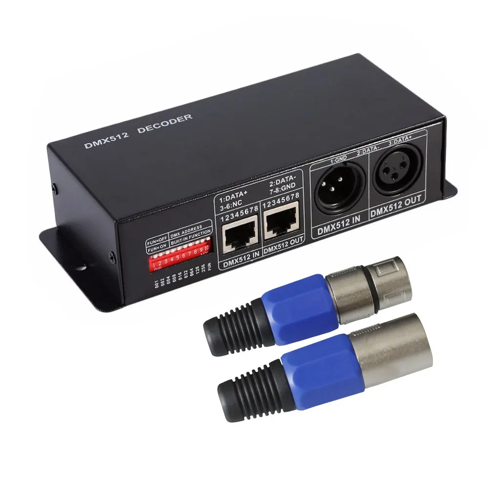 Led RGB Strip DMX Decoder DC12V 24V Input 5A 3 Channel 180W Output Led RGB Strip PWM DMX512 Slave Controller Dip Switch