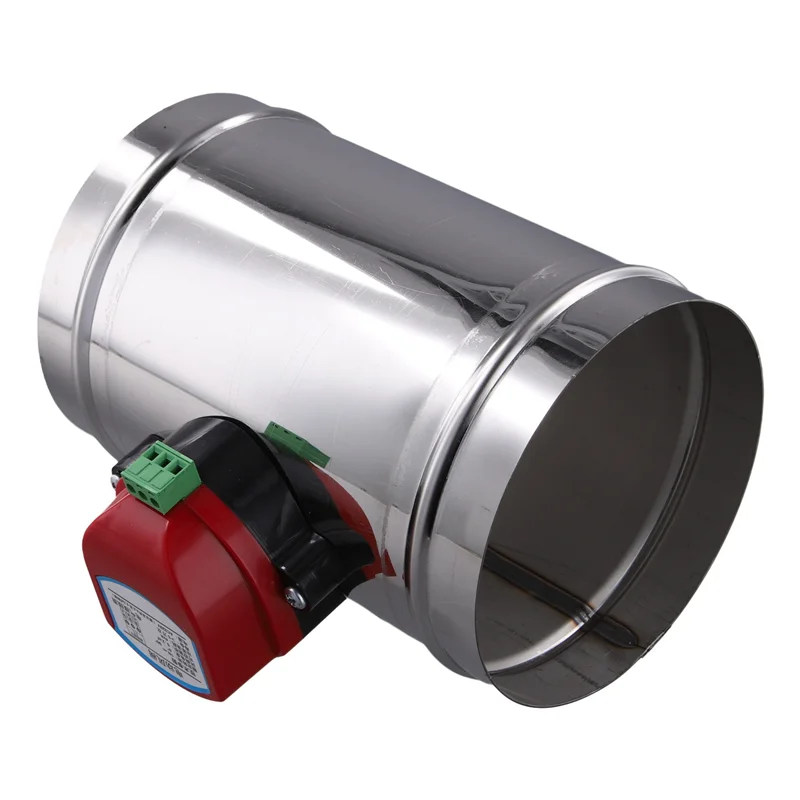 ABRS-2Pcs 125 مللي متر الفولاذ المقاوم للصدأ أنابيب الهواء الكهربائية المثبط صمام HVAC مجاري الهواء بمحركات الهواء المثبط AC220V المحرك محرك