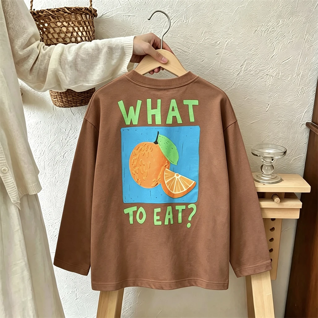 Toddler Clothing Long-sleeved Tshirt Spring Autumn Thin Tees Round Neck Base Shirt Boys Girls Trendy Cartoon Printed Tops