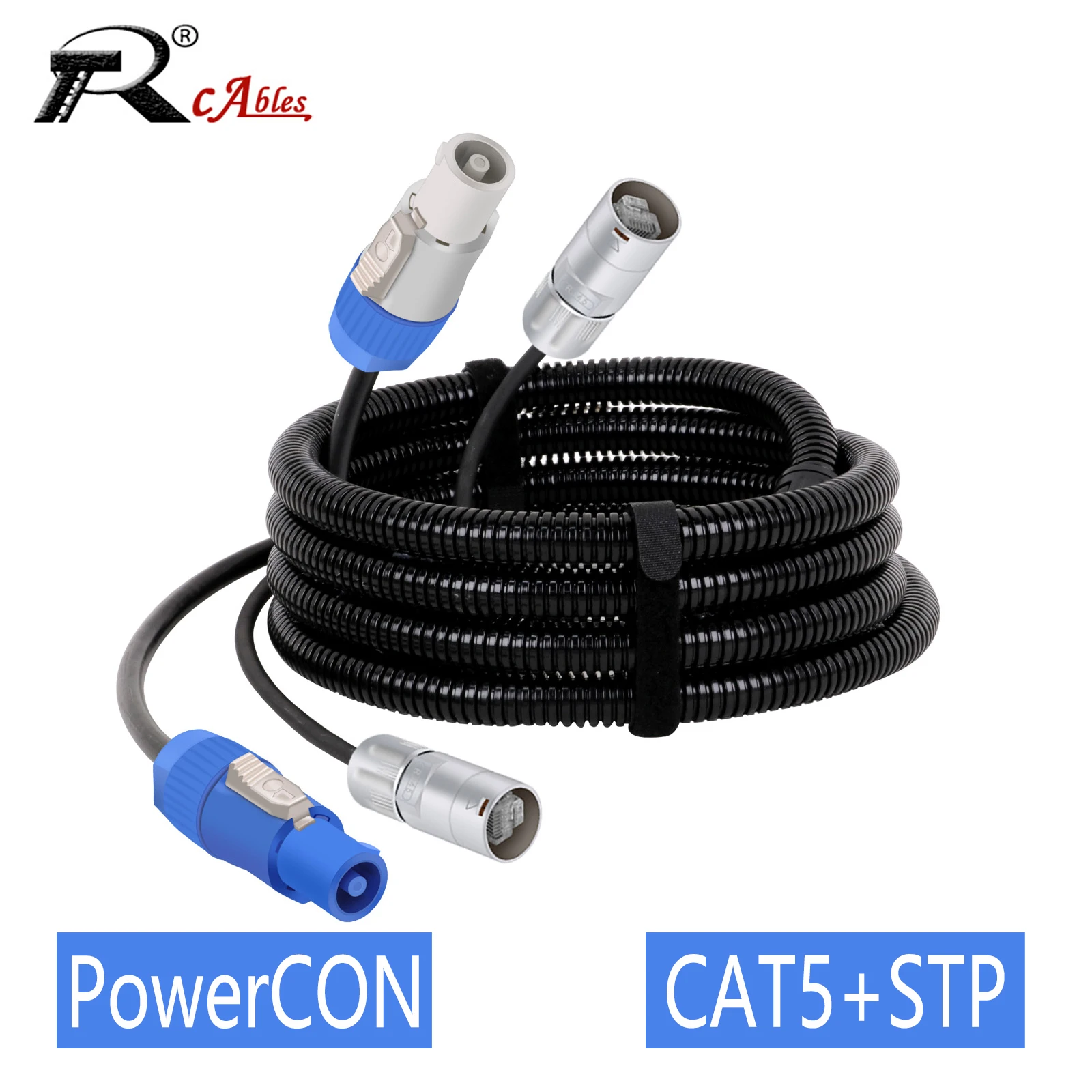 

1PC Power Cable+CAT5 STP EtherCON Cable Combination Of 3-Pole PowerCON Plug And RJ45 EtherCON Connector for Stage Light or Audio