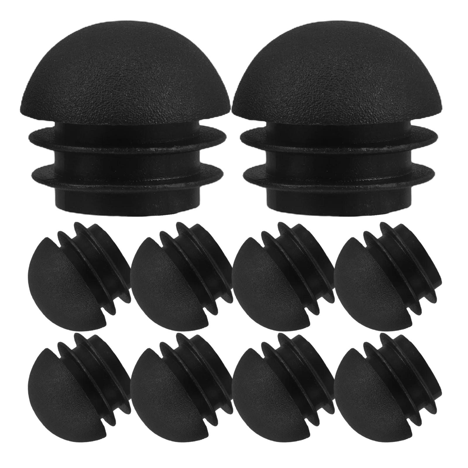 

30Pcs Furniture Protection Caps Plastic Tube End Covers Semi Spherical Chair Leg Inserts Pipe Stoppers Floor Protectors Black