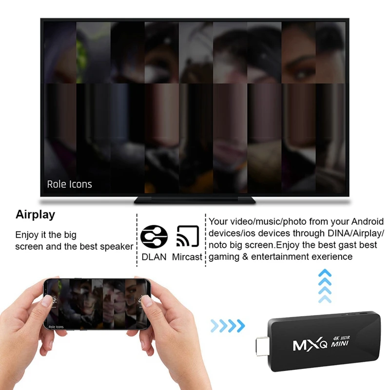 Mini Smart TV Stick Android Unterstützung 4k HD Play Store 2,4g Wifi TV Stick Android H.265 Media Player Set