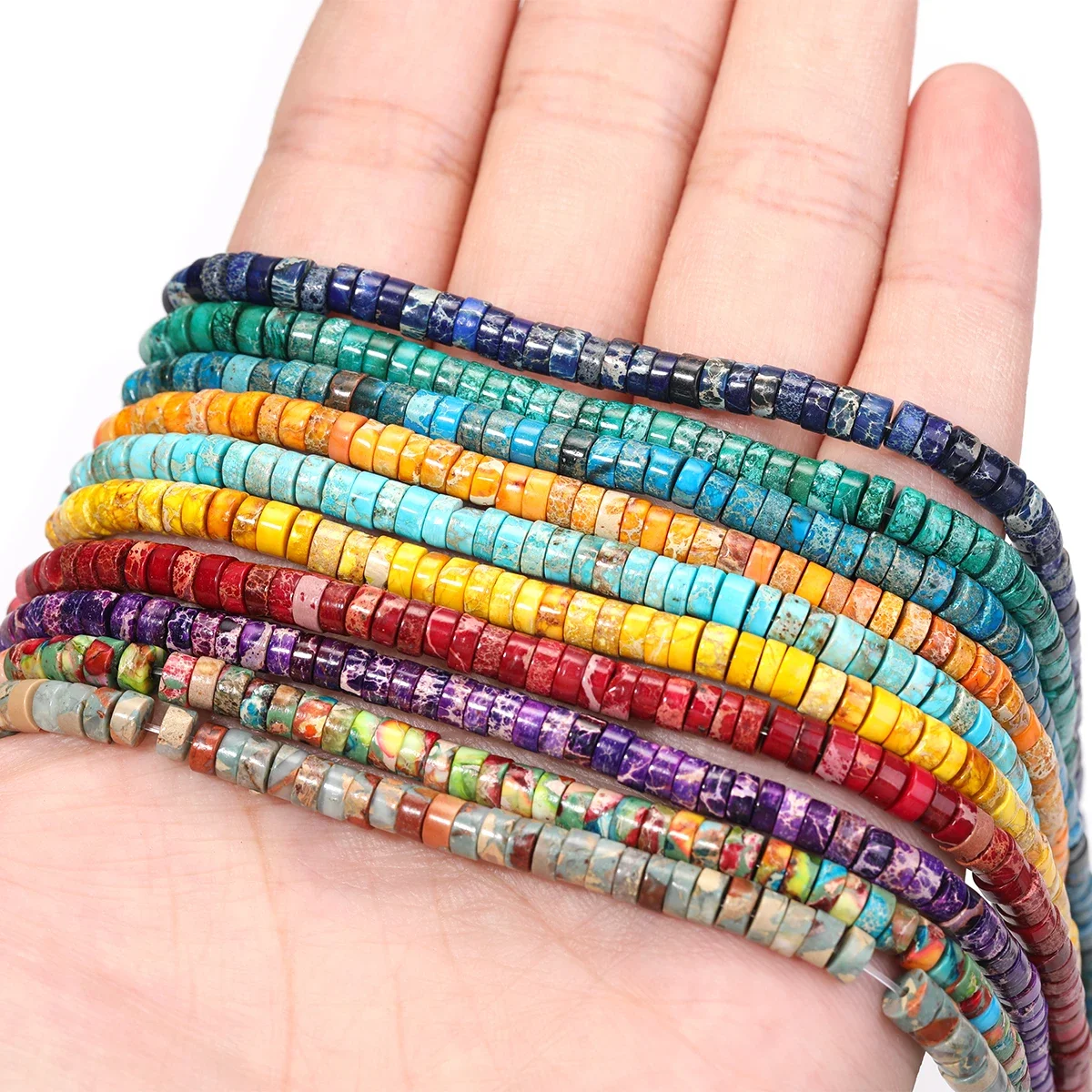 Imperial Turquoise Flat Round Loose Spacer Beads for Jewelry Making DIY Bracelet Necklace Couple Gift Turquesa Imperial