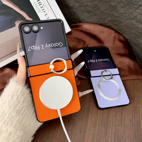 3D Cloud Relief Sculpture Magnetic Phone Case For Samsung Galaxy Z Flip 7 FE Z Flip 6 5 4 3 Flip7 Ring Bracket for Magsafe Cover