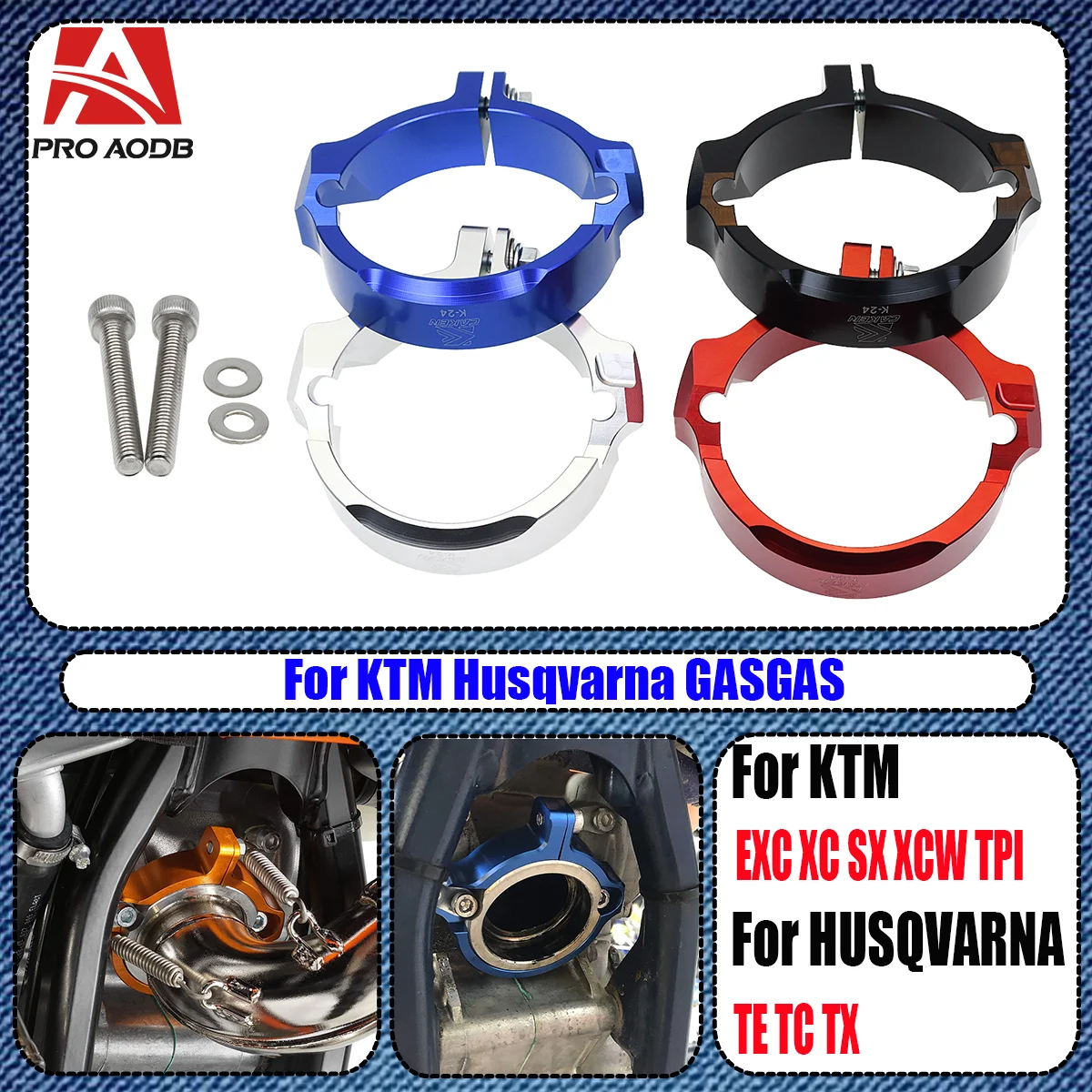 

For KTM 250 300 EXC XC XCW XC-W Six Days XC-W TPI Motocross Exhaust Tip Muffler Pipe Clamp Flanges Protection Cover 2023 2024