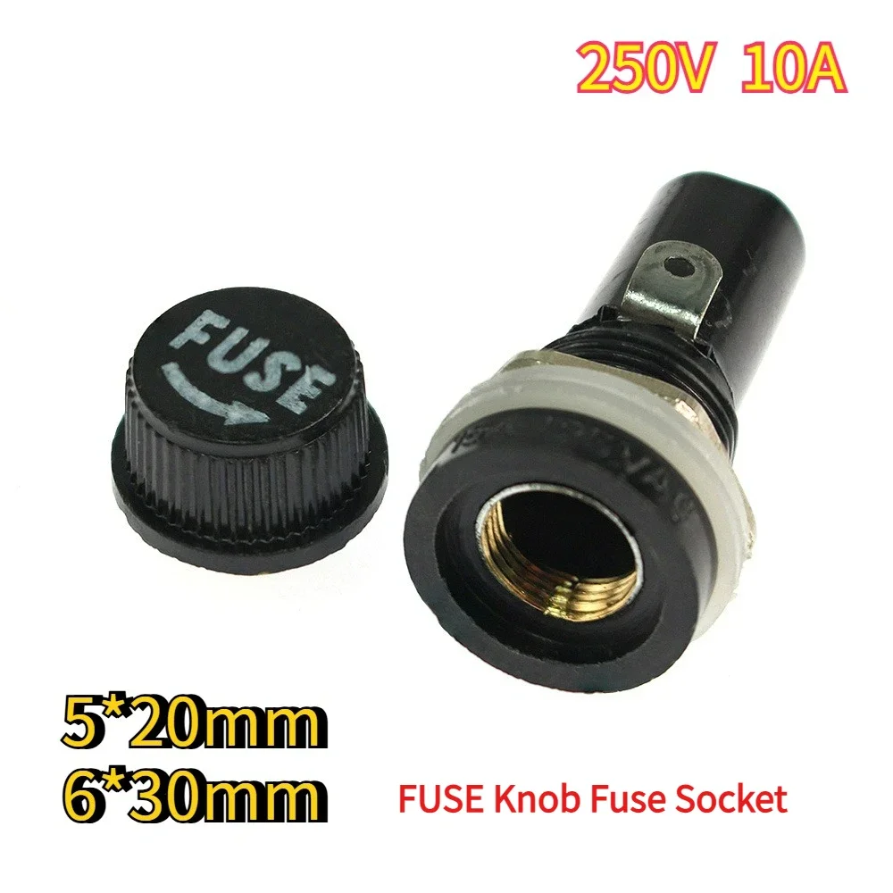 5pcs 250V Glass Fuse Holders 5*20mm 6*30mm Fuse Holder 5x20 6x30 Insurance Tube Socket Kit