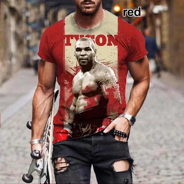 Fashion Summer Boxing Star Mike Tyson 3D Printed T-Shirt Personality Funny Casual Sport Tee Tops Plus Size