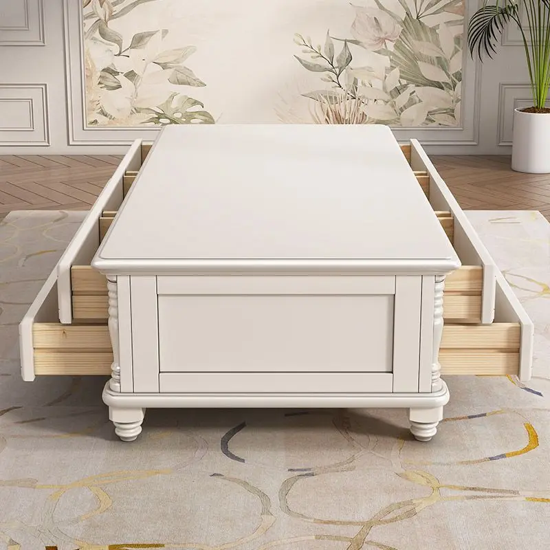 room coffee table TV cabinet combination small apartment style white kung fu tea table combination ten coffee table