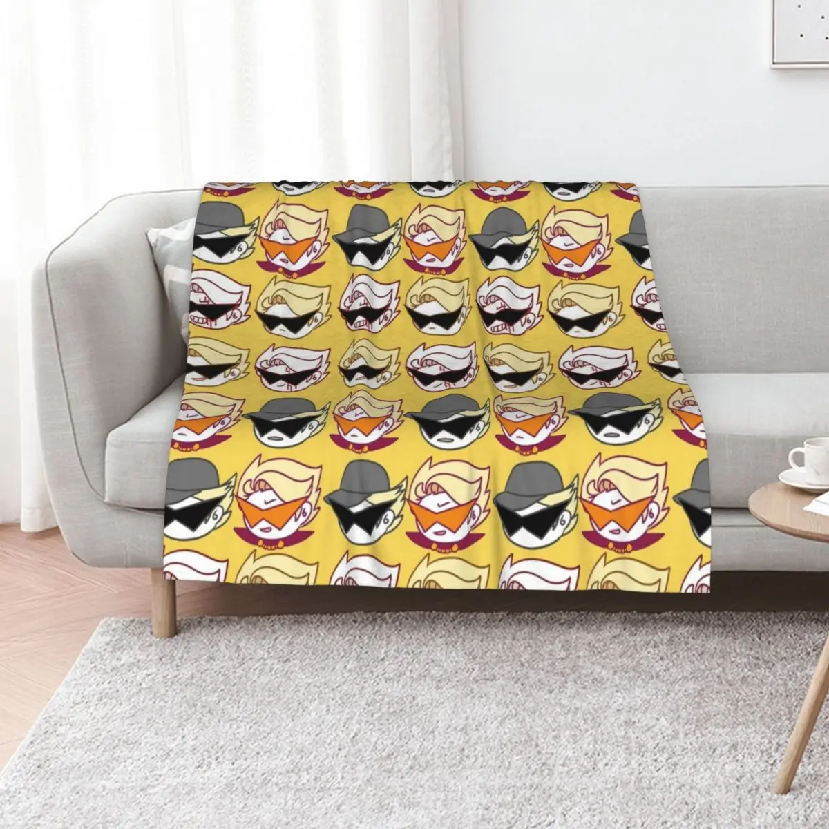 homestuck-dirk strider fabric series-Cute dirks head Throw Blanket wednesday Furry Winter beds Heavy Flannel Fabric Blankets