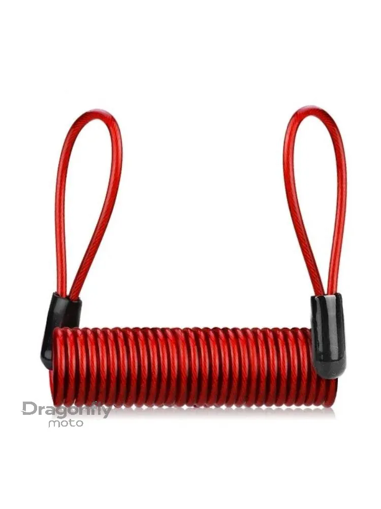 AliExpress 120CM Motorcycle Brake Disc Lock Scooter Reminder Cable Bicycle Spring Rope Bag Anti-Theft Cable Protection Alarm Locks