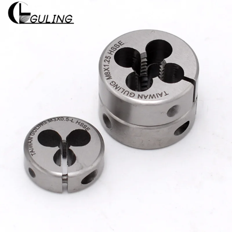 GULING 1PCS AR-D Round Die Tap Threading Fine thread Right Hand Thread HSSE Die Tool M1.8~M20 X0.2/0.25/0.35/0.5/0.75/1/1.25/1.5