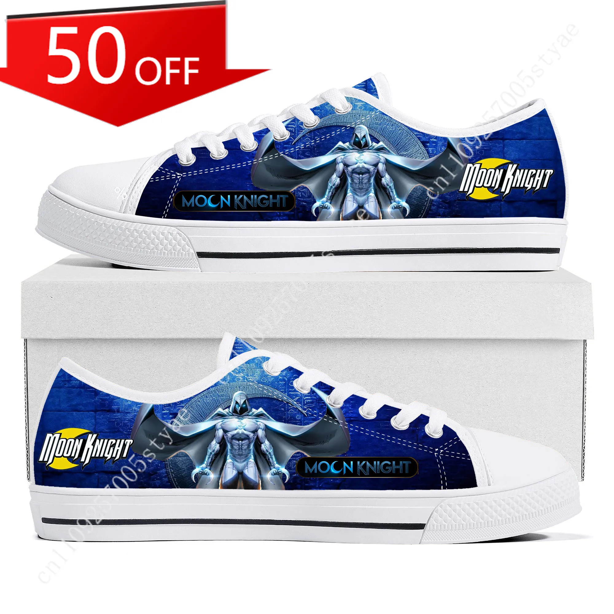 Marvel Moon Knight Low Top Lightweight Flat Sneakers Mens Womens Canvas Casual Custom Shoes