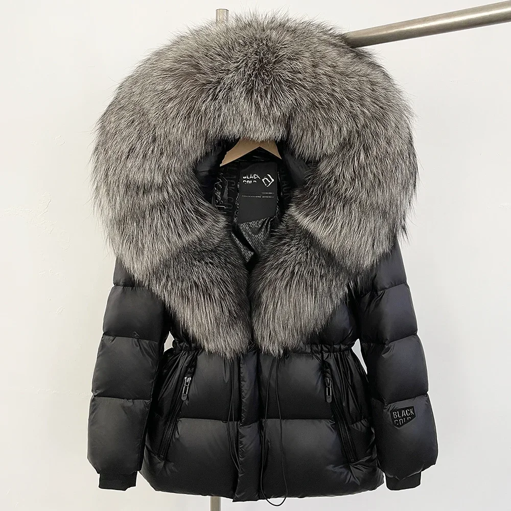 OFTBUY Pelz Jacke Frauen Mit Kapuze Weiße Gans Ente Jacke Warme Herbst Winter Kleidung Natürliche Große Fuchs Pelzmantel Puffer Jacke Weibliche