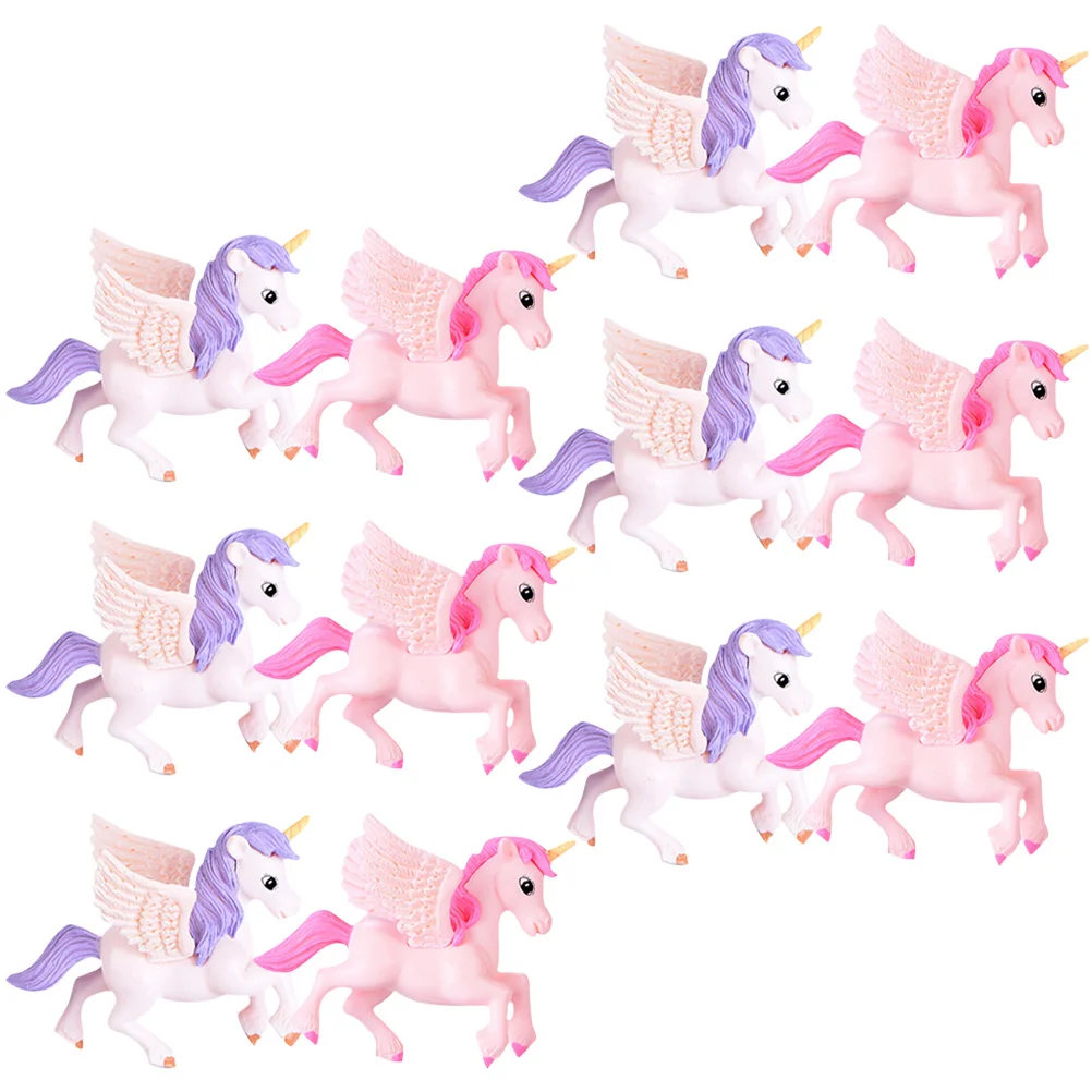 

12 Pcs Unicorn Mini Models Ornament Decorations Miniature Pvc Garden Ornaments