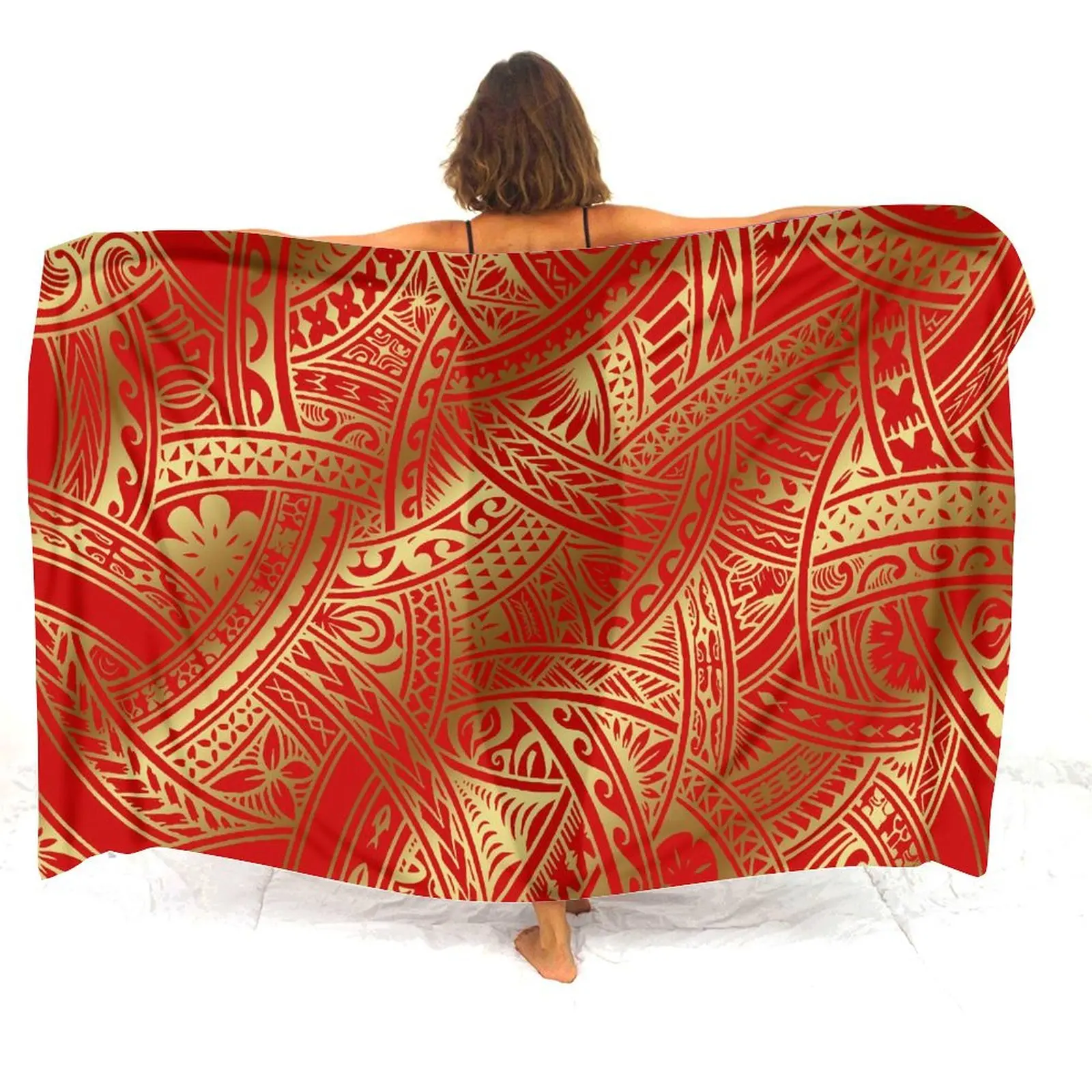 Ilha sarong feminino samoan bikini cover upsarongs praia envoltório polinésia personalizado impresso sarong sol-protetor roupas de praia