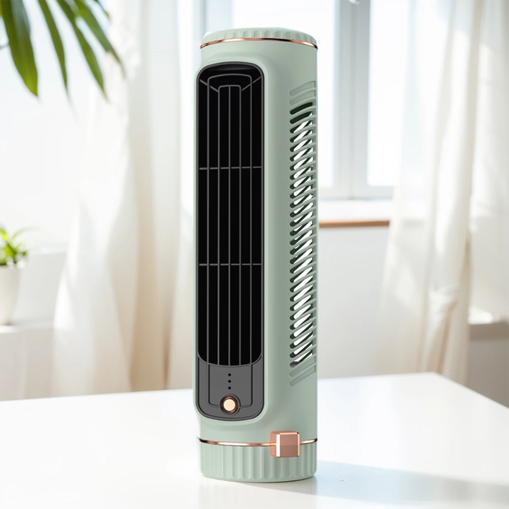Tower Fan USB Charging Desktop Cooling Fan Bladeless Summer Fan Wireless Desk Fan for Home Bedroom