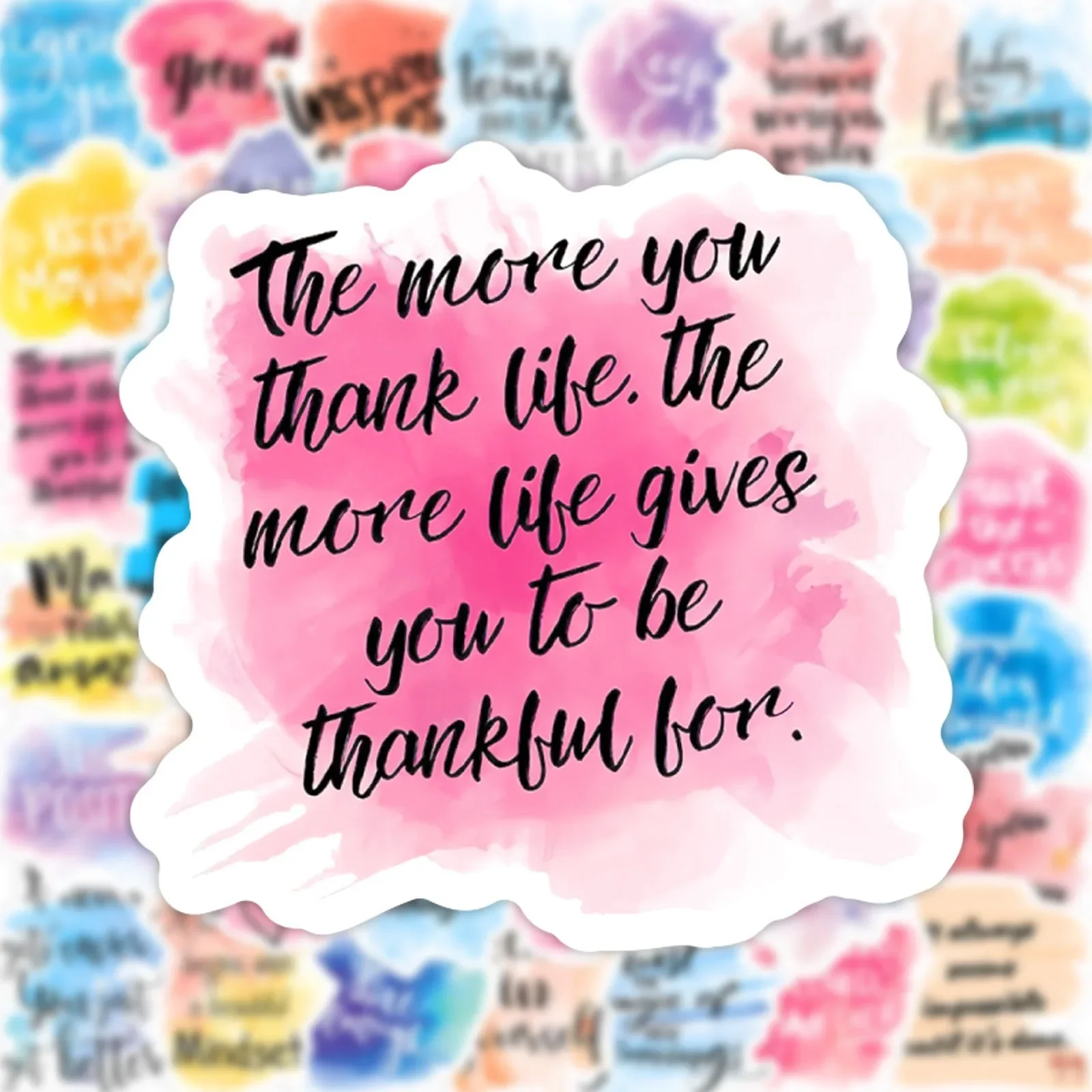 50 pezzi colorati parole positive ispiratrici adesivi con testo diario fai da te telefono laptop bagagli adesivi motivazionali graffiti decalcomanie