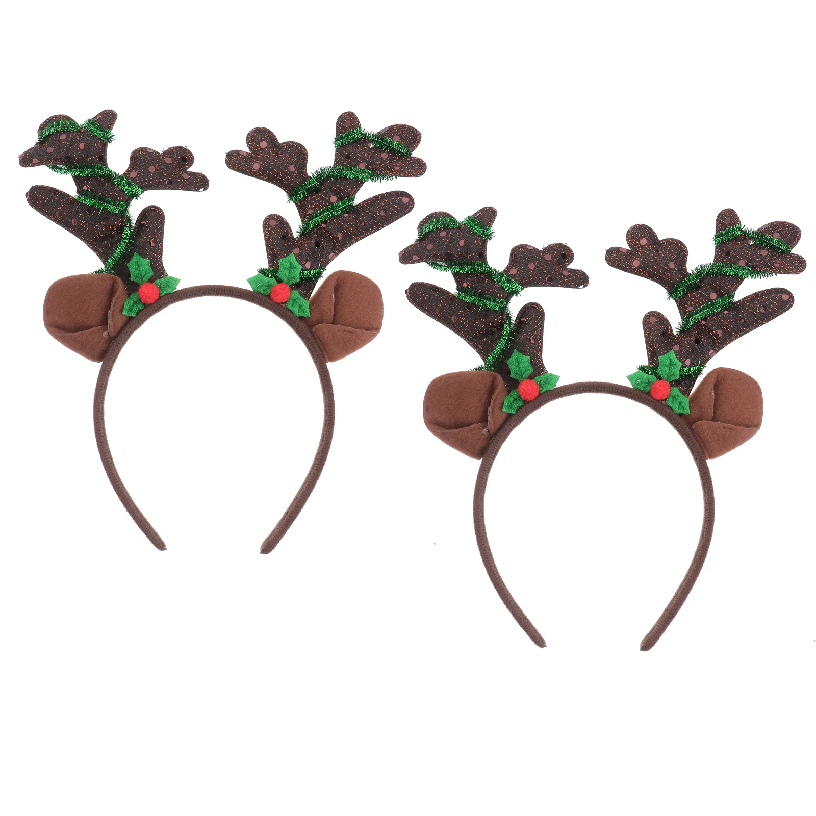 

2Pcs Antler Hoop Christmas Headwear Hair Hoop Kids Christmas Decorations Lightweight Party Ornaments Holiday Gifts