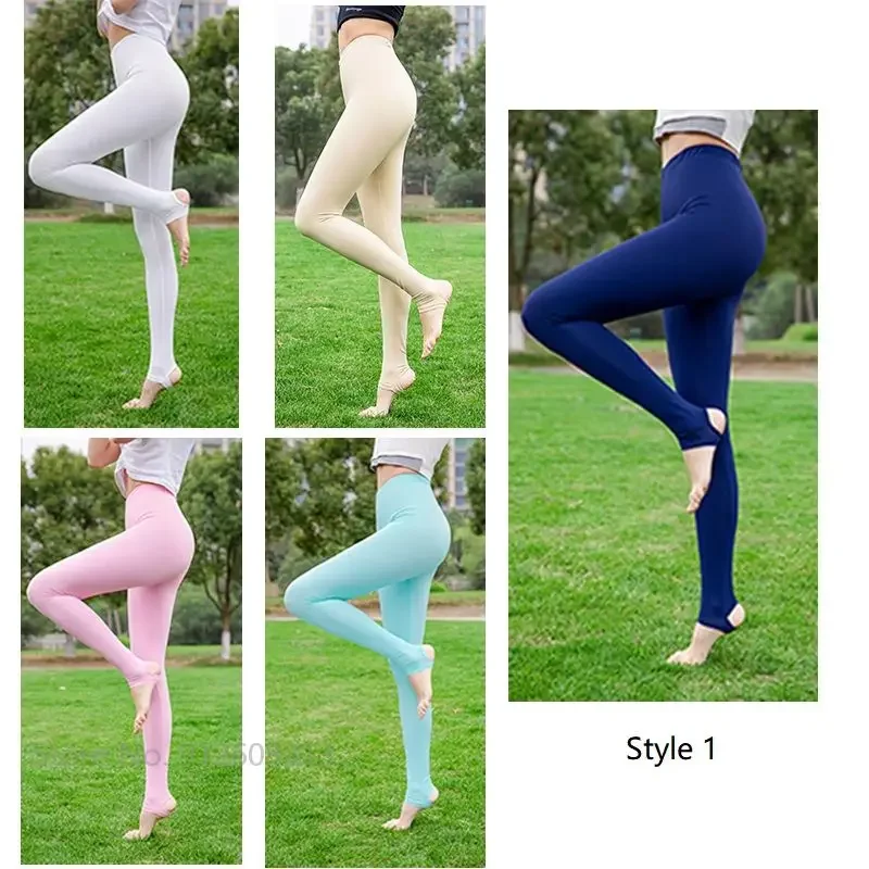 Koreańskie damskie legginsy golfowe lodowy jedwab anty-uv spodnie golfowe ochrona przed słońcem skarpetki na nogi kobiece chłodzące obcisłe pończochy elastyczne rajstopy — zdjęcie 4