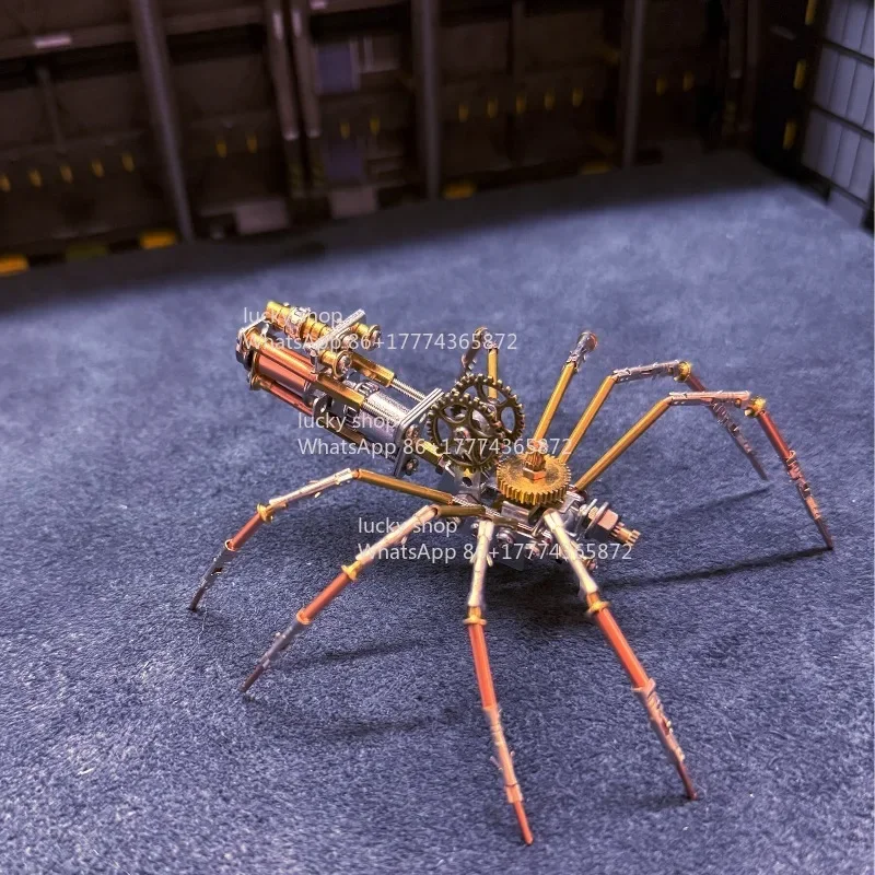 Stylish Mechanical Insect Spider Metal Model, DIY Handmade Assembly Ornament - view 3