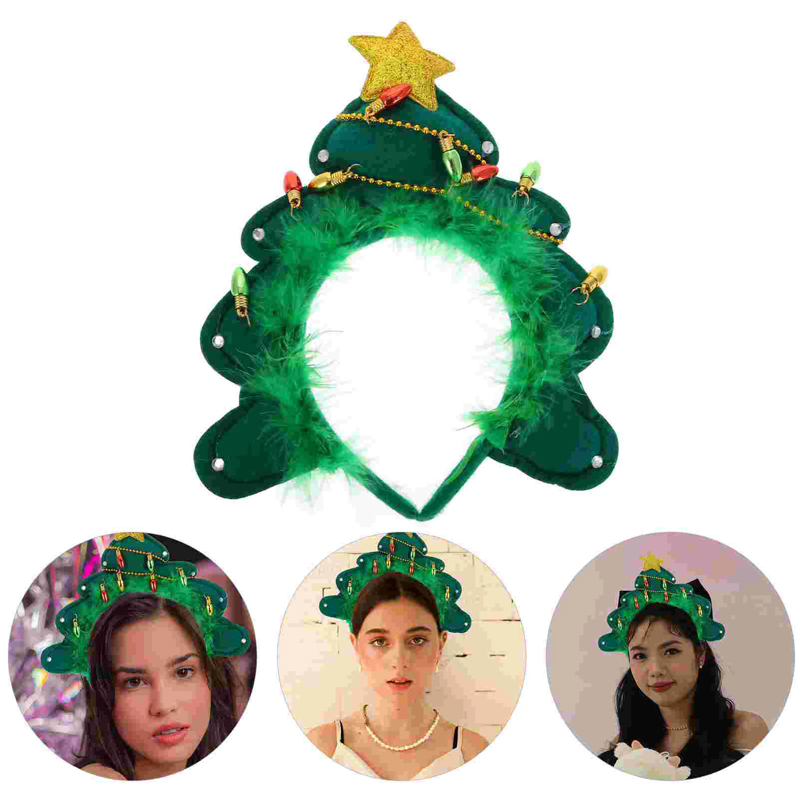 

Autumn and Winter Atmosphere Women Xmas Tree Headband Christmas Hair Accessories Decorative for Girl Cosplay