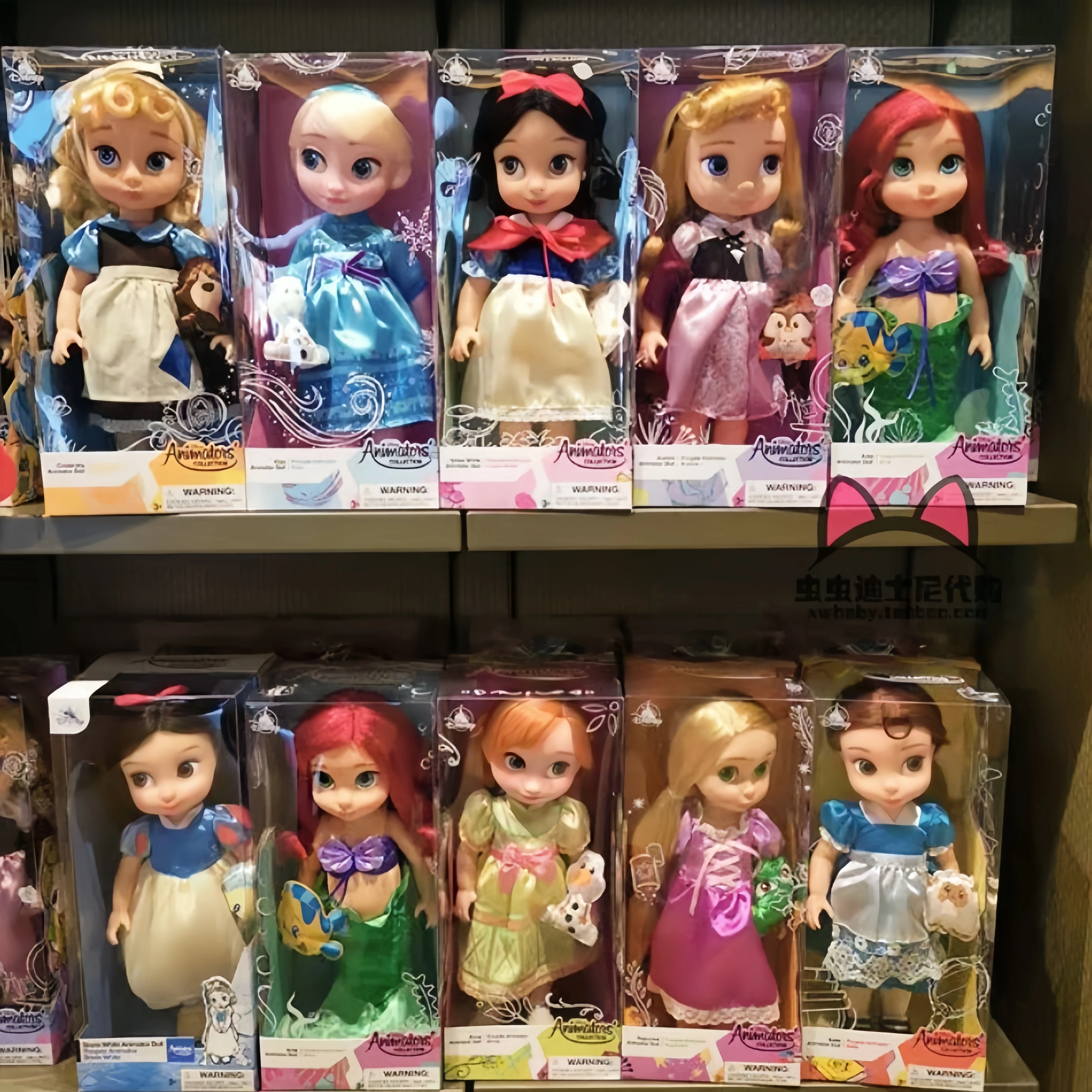 

Original Disney Cartoon Princess Collection Salon Doll Long Hair Snow White Frozen Elsa Anna Doll Girl Boxed Kawaii toy Gift