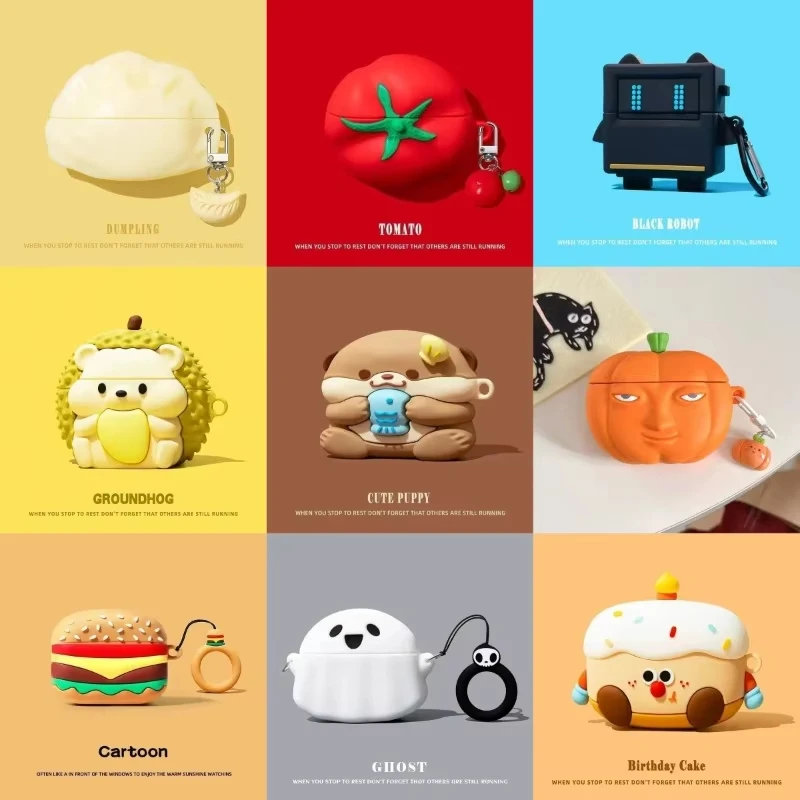 For Huawei FreeClip 2 3D Cute Cartoon Simulated Tomato Cat-pad Silicone Headphone Cover Shockproof Shell Protective Sleeve Case