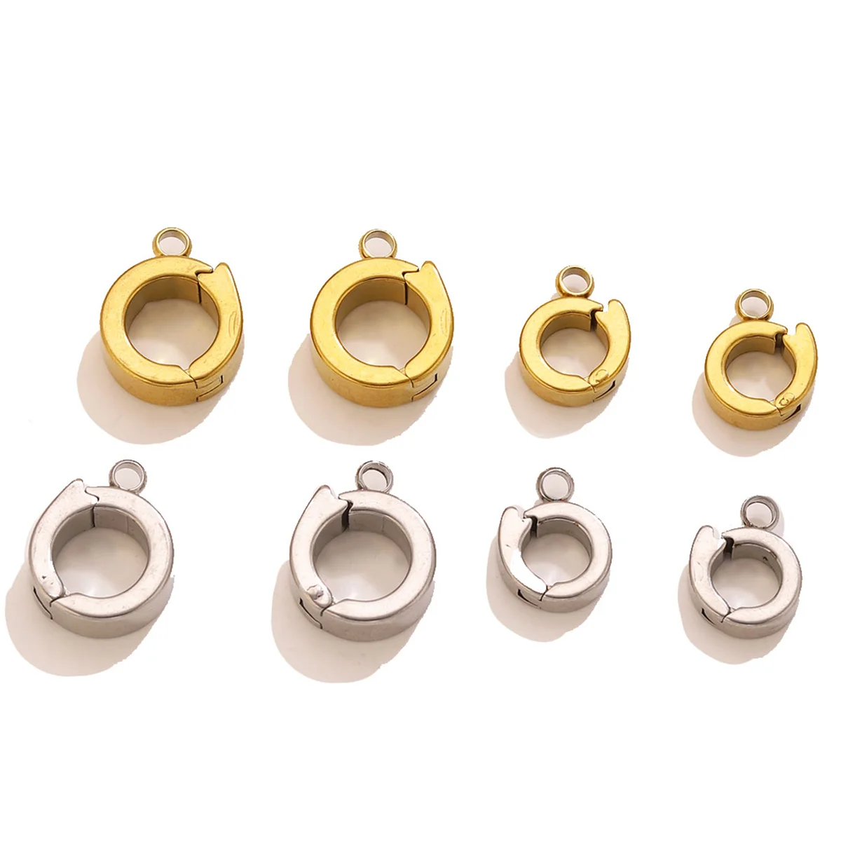 2PCS 18K Gold Plated Stainless Steel Round Jewelry Clasps Durable Necklace Bracelet Connectors Fasteners Wholesale Supplies - view 6