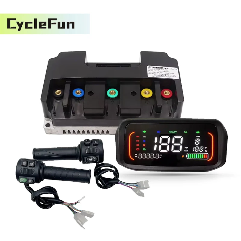 800W-2000W FarDriver ND72260 DC 80A Sine Wave Controller With N7 One-Lin Display And T08 Throttle For Electric Scooter Dirt Bike